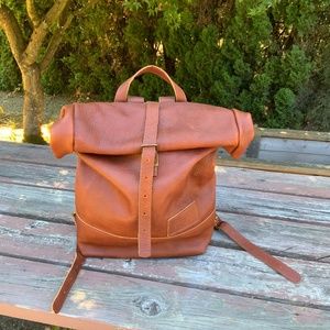 New with tags Portland Leather Roll Backpack Sedona Color